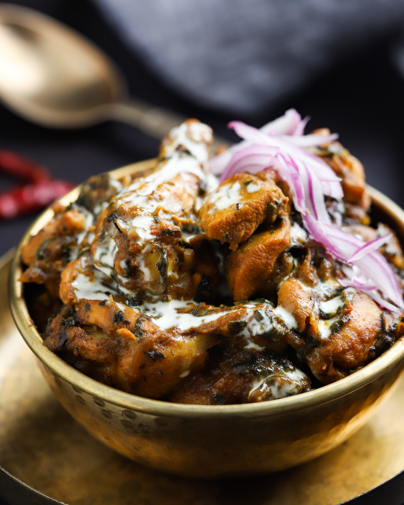 Spinach Chicken Indian Style by OneWholesomeMeal