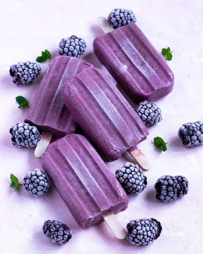 Frozen treats-Blackberry Yogurt Posicles for summer to beat the heat